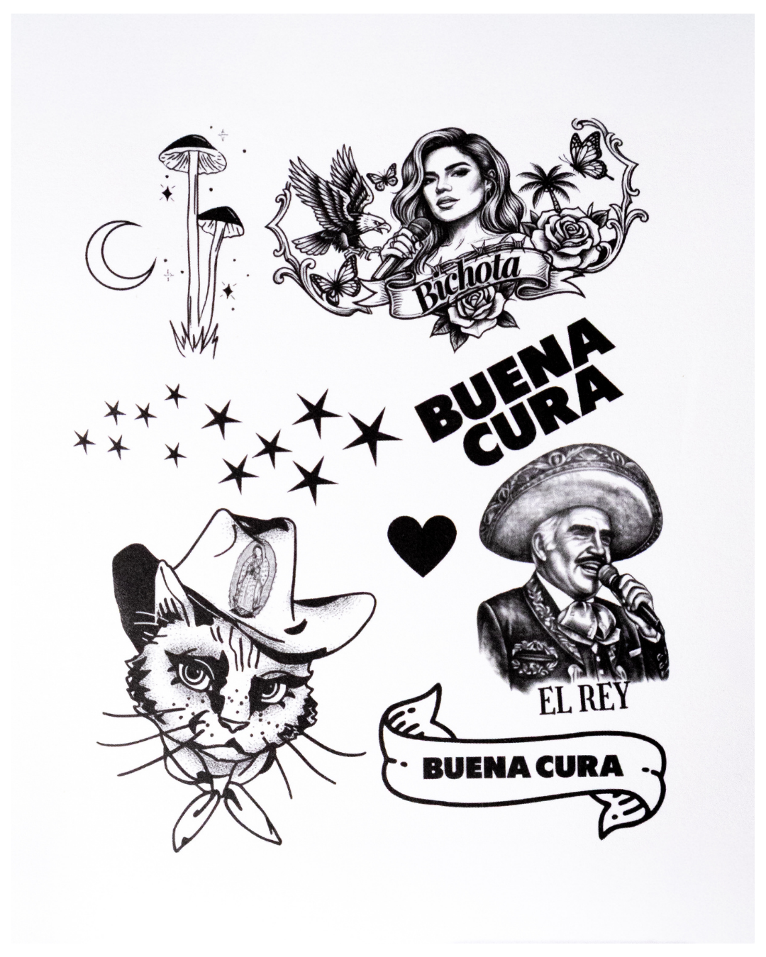 Temporary Tattoos - Buena Cura Themed