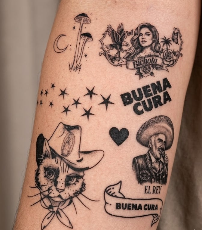 Temporary Tattoos - Buena Cura Themed